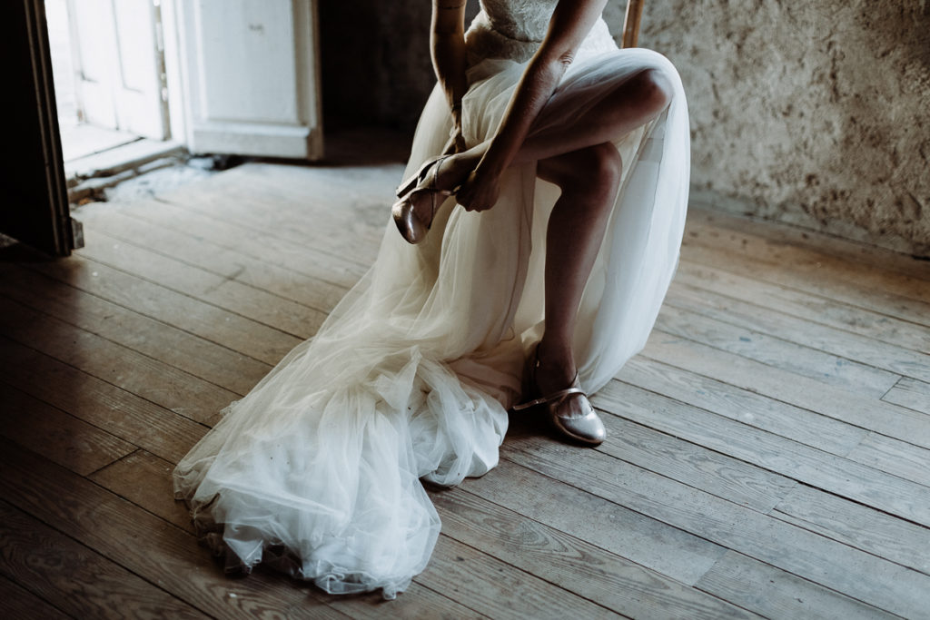 mariage dans les bois preparatifs mariée Marion Saettele